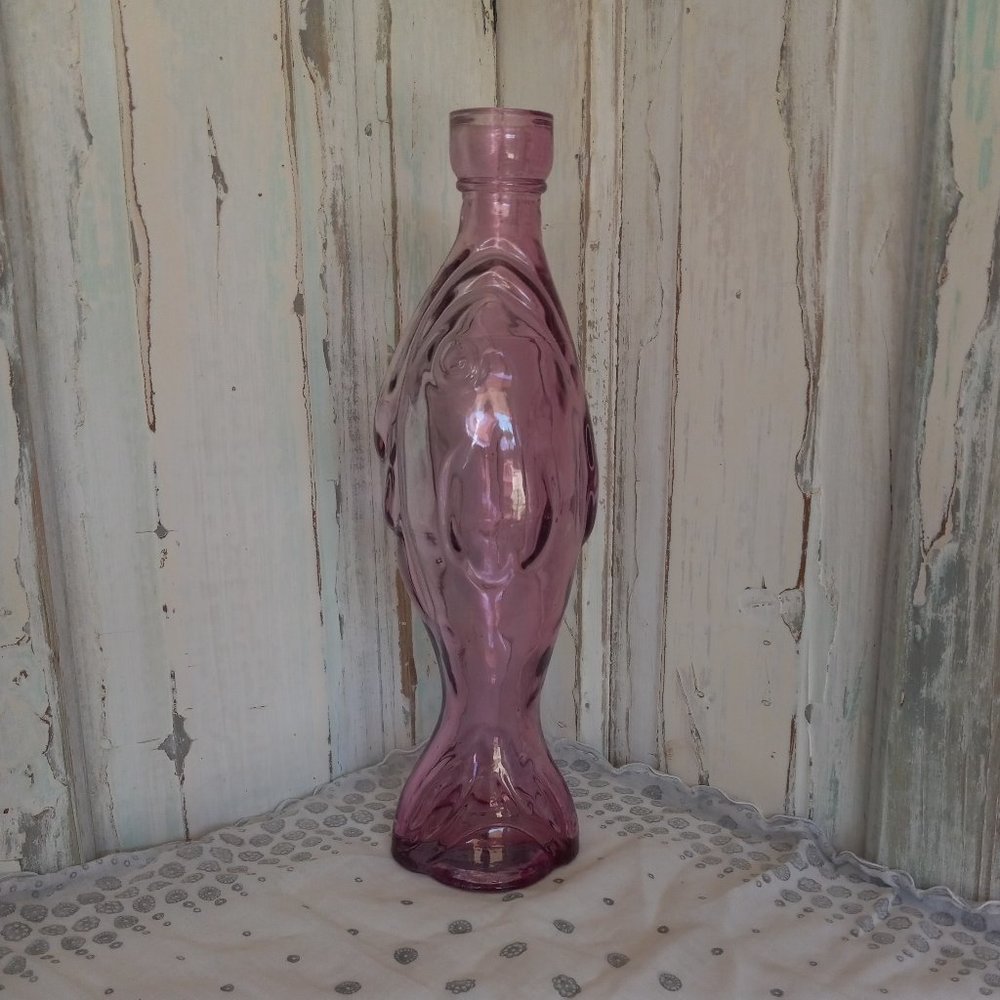Collection of 8 Magenta and Purple Colored Glass Bottles - Picture 3 of 16